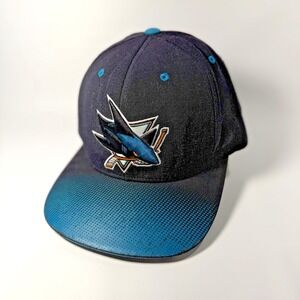San Jose Sharks Mitchell & Ness NHL Snapback Hat Black Teal Wool Blend Flat Brim
